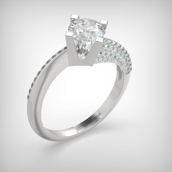 PAVE SOLITAIRE RING  LR216